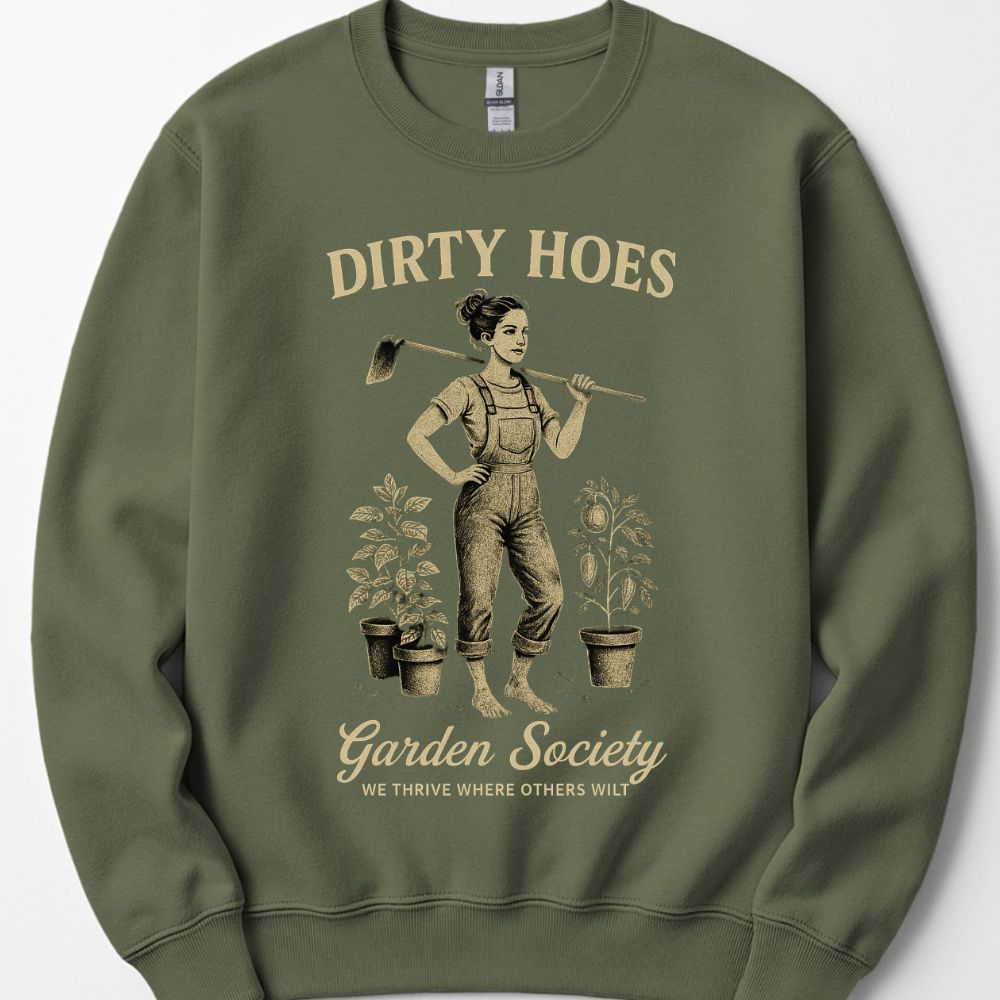 Printify Sweatshirt Military Green / S Dirty Hoes Sweatshirt