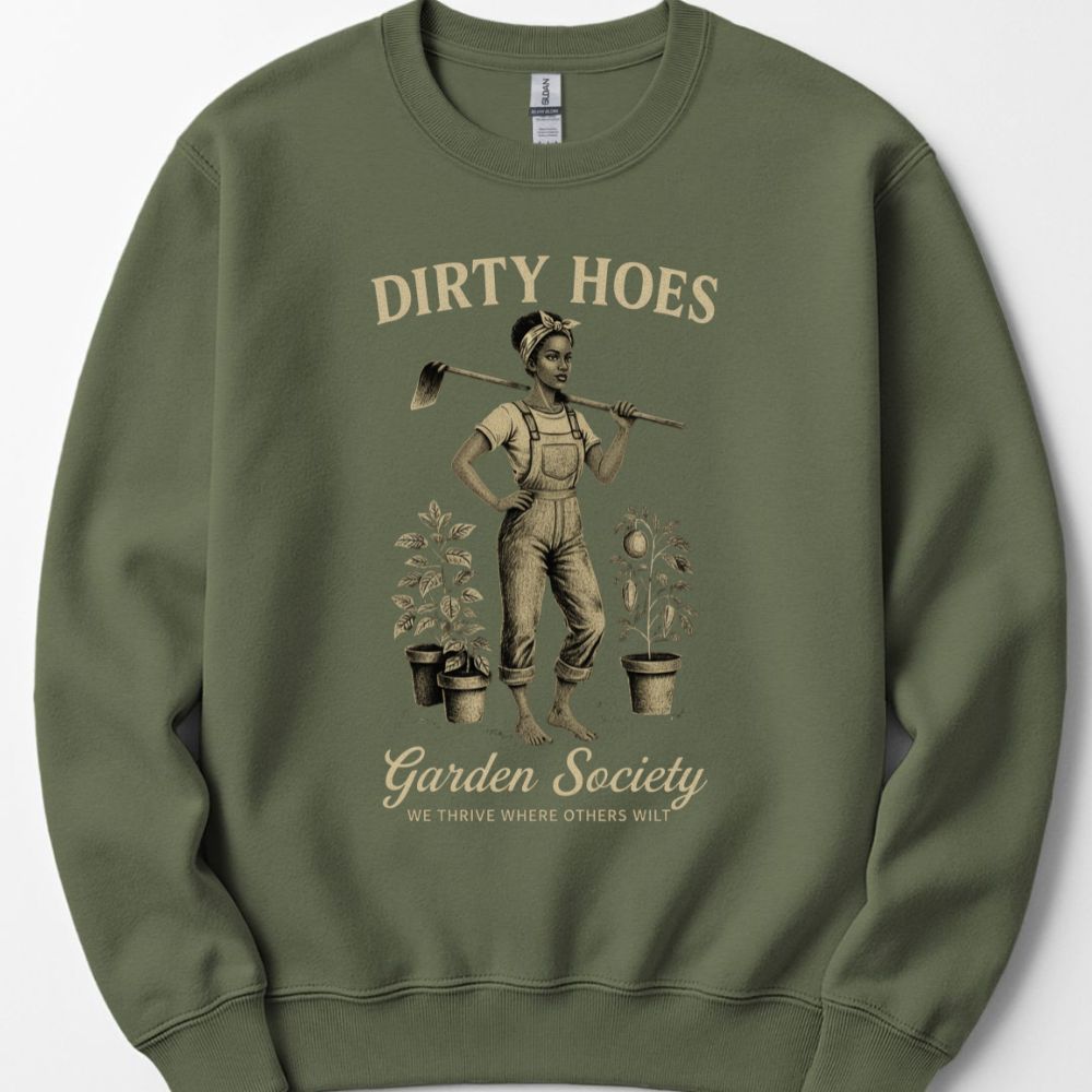 Printify Sweatshirt Military Green / S Dirty Hoes Sweatshirt V2