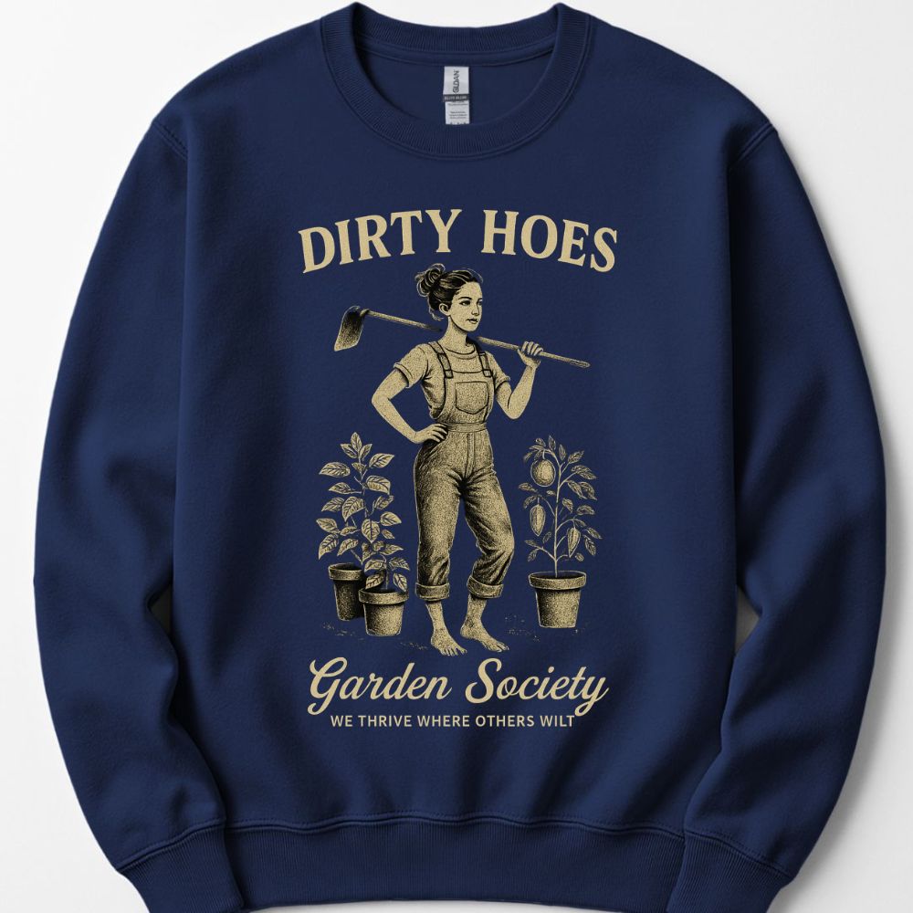 Printify Sweatshirt Navy / S Dirty Hoes Sweatshirt