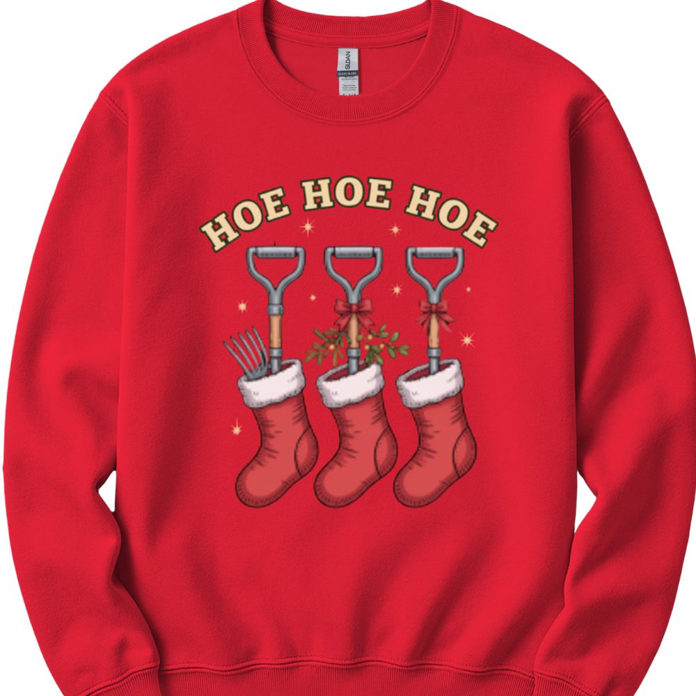 Printify Sweatshirt Red / S Hoe Hoe Hoe Sweatshirt