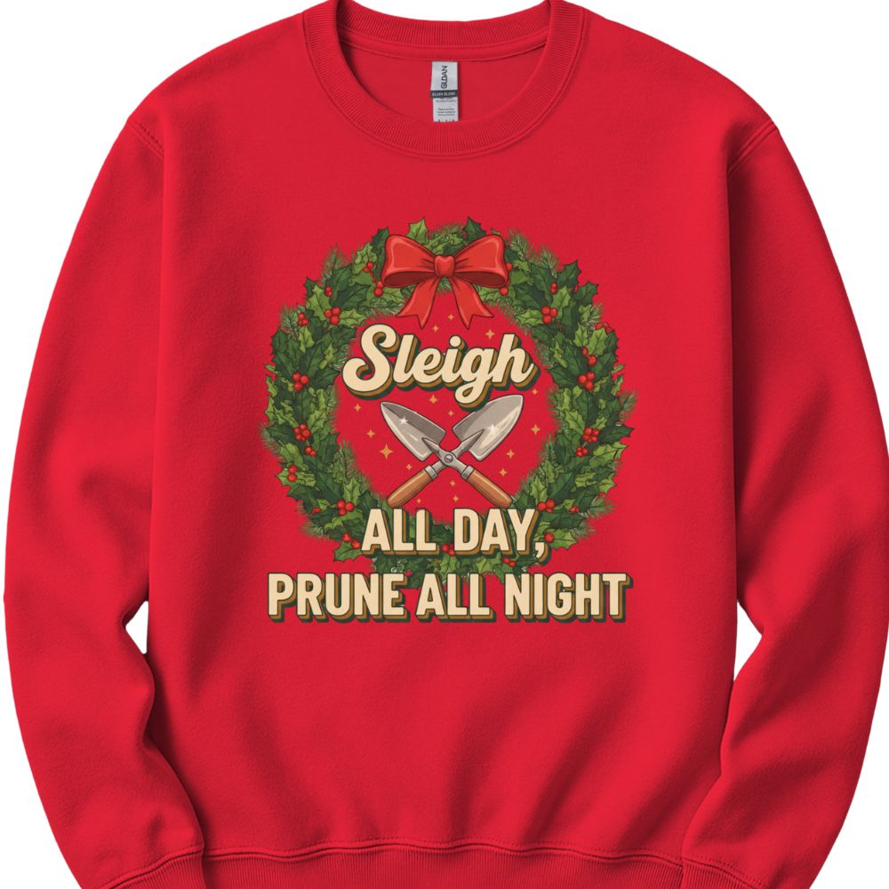 Printify Sweatshirt Red / S Sleigh All Day Sweatshirt