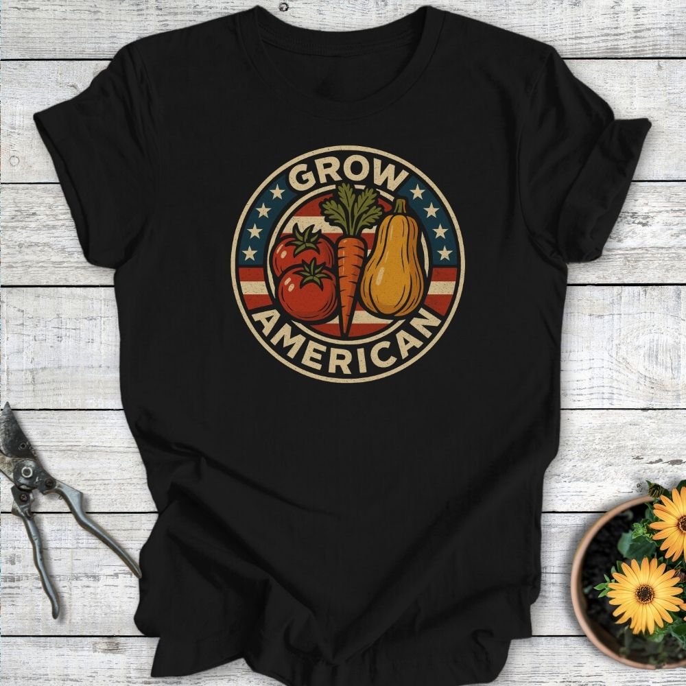 Printify T-Shirt Black / S Grow American