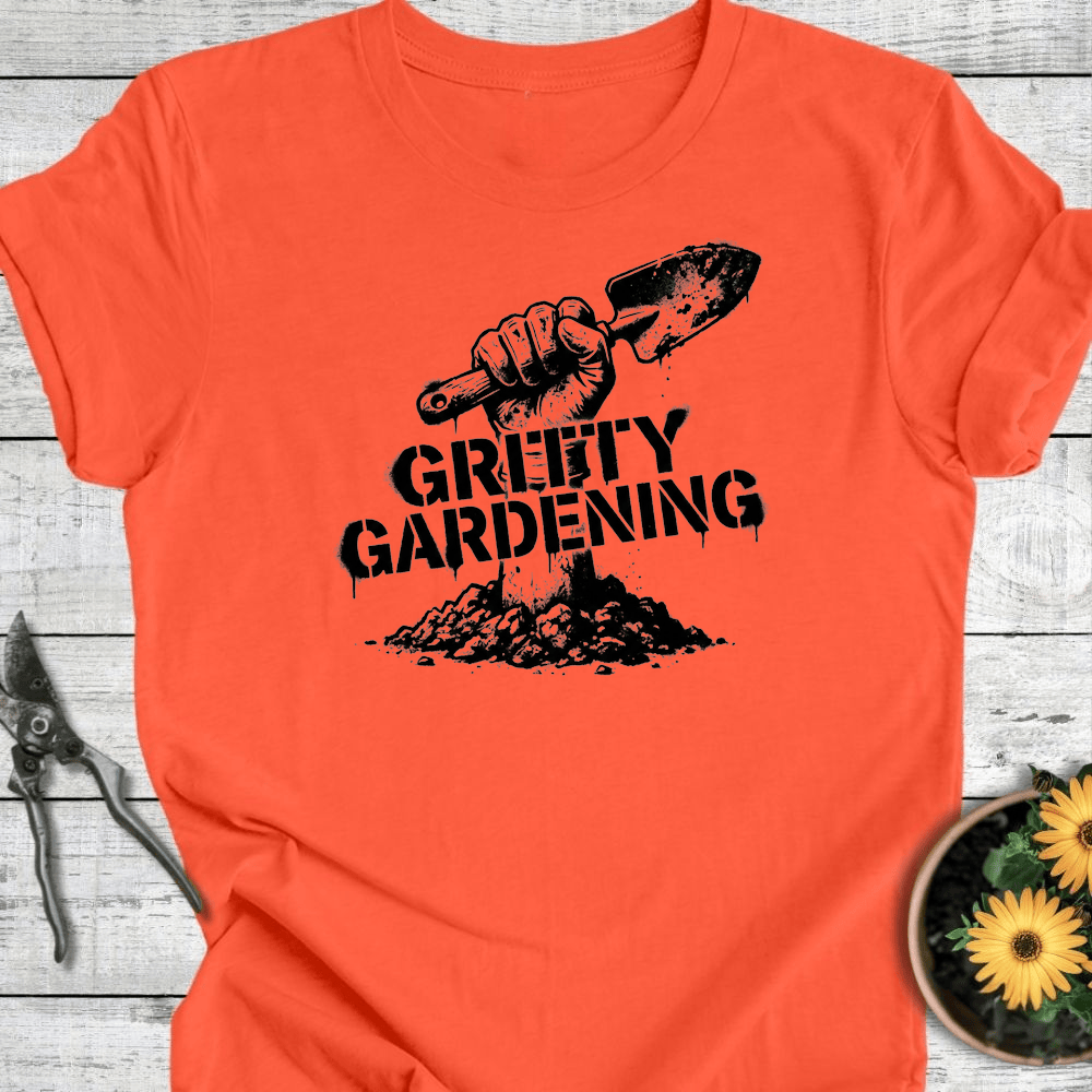 Printify T-Shirt Coral / S Gritty Gardening II T-Shirt