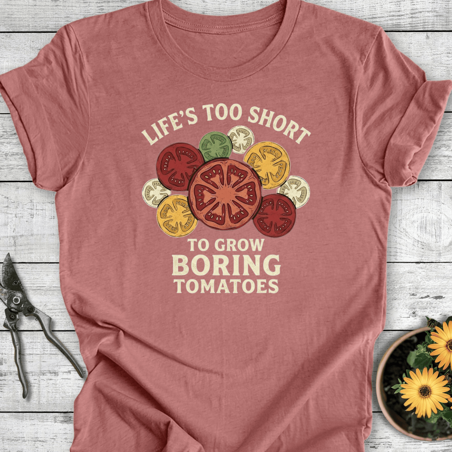 Printify T-Shirt Heather Mauve / S Boring Tomatoes T-Shirt