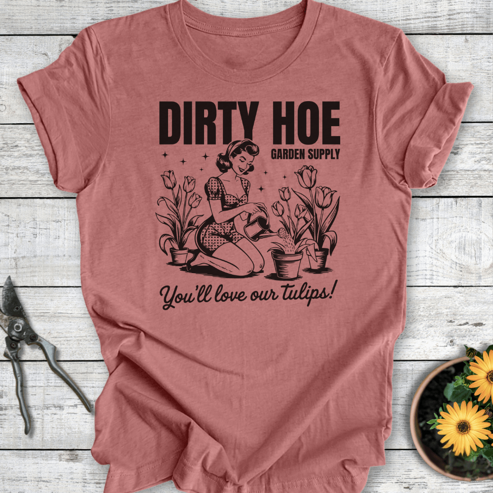 Printify T-Shirt Heather Mauve / S Dirty Hoe Garden Supply