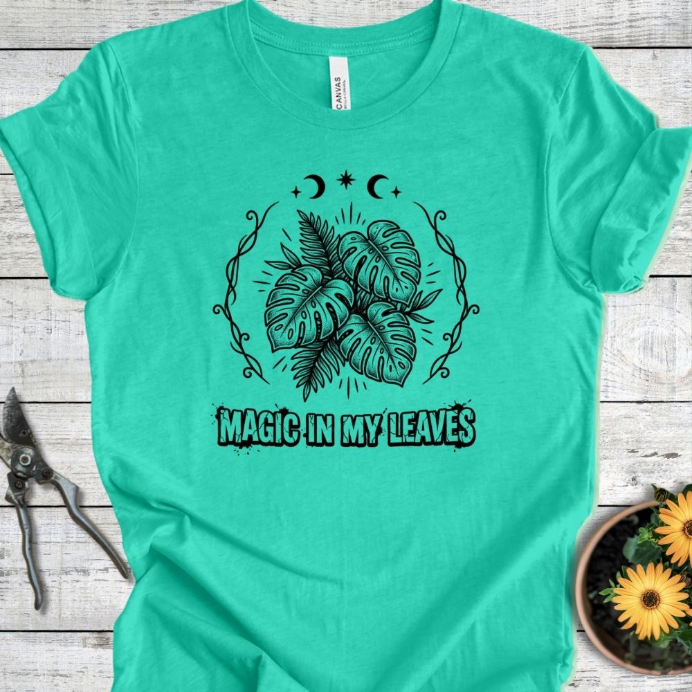 Printify T-Shirt Heather Sea Green / S Magic Leaves T-Shirt
