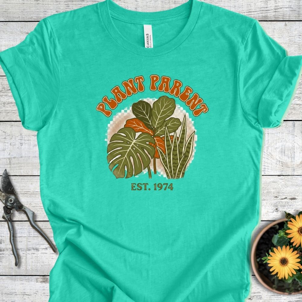 Printify T-Shirt Heather Sea Green / S Retro Plant Parent T-Shirt