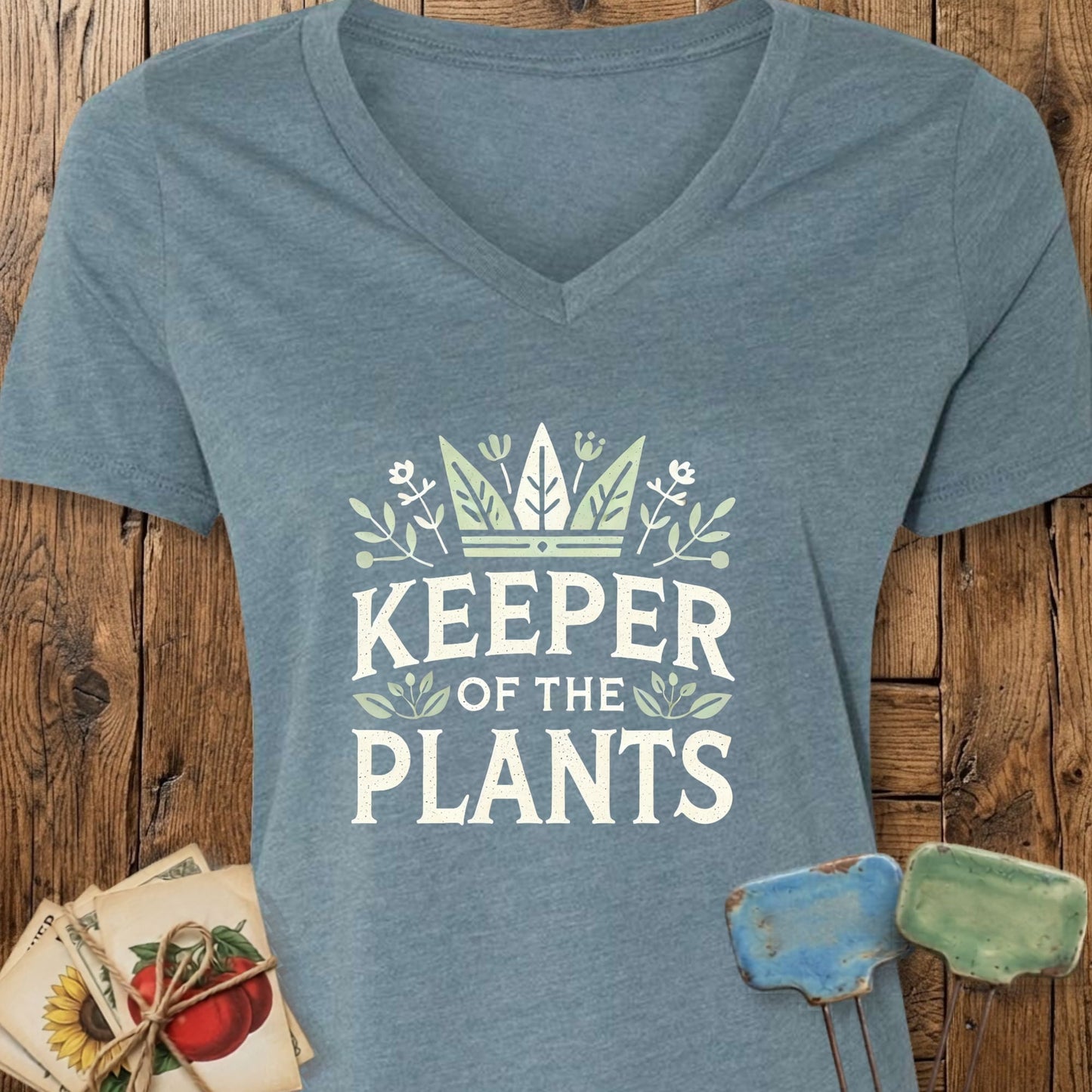Printify T-Shirt Heather Slate / S Keeper of the Plants V-Neck