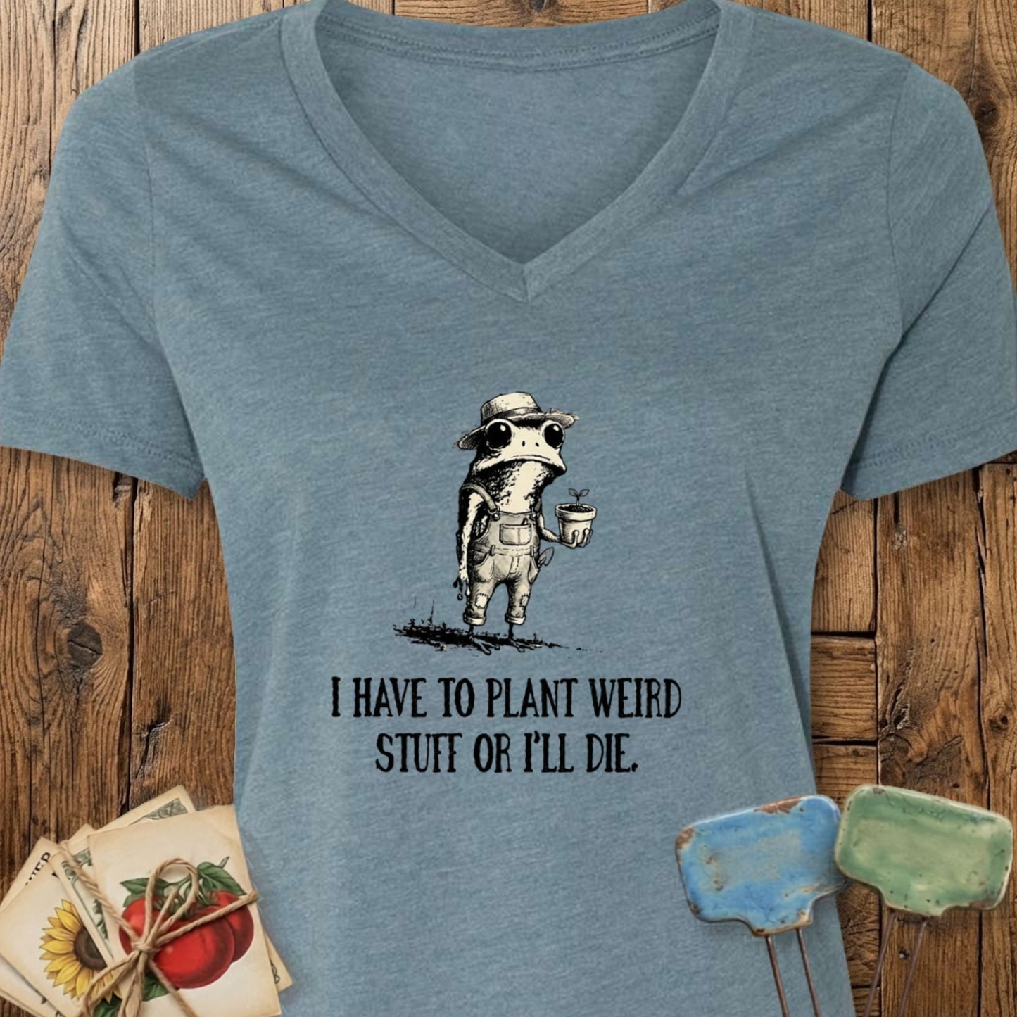 Printify T-Shirt Heather Slate / S Weird Stuff V-Neck