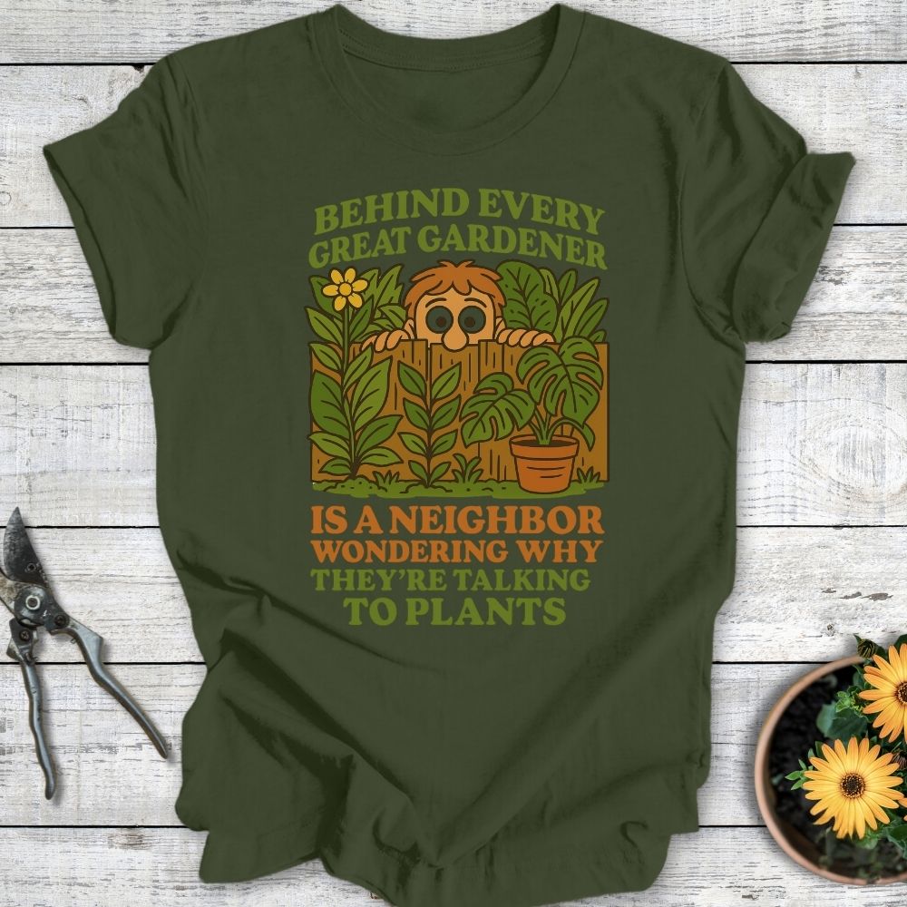 Printify T-Shirt Military Green / S Behind Every Gardener