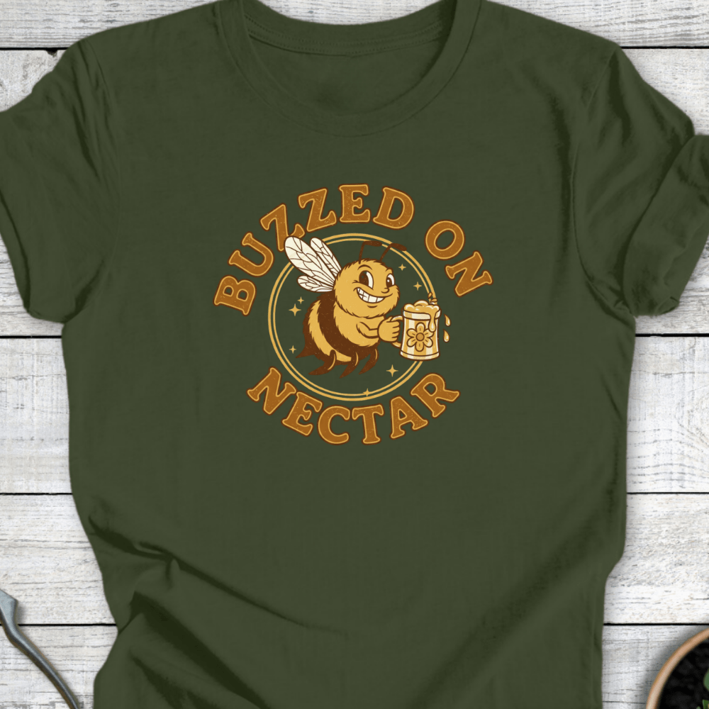 Printify T-Shirt Military Green / S Buzzed on Nectar