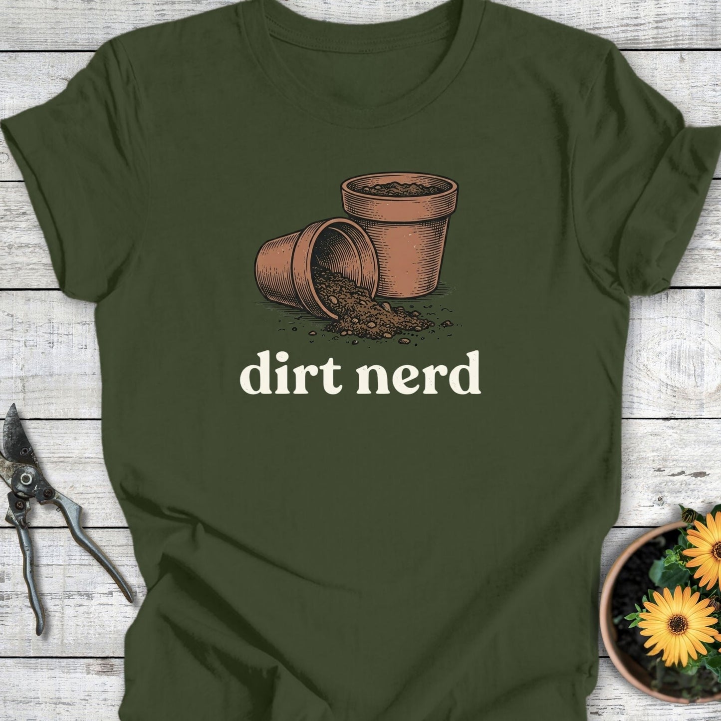 Printify T-Shirt Military Green / S Dirt Nerd T-Shirt