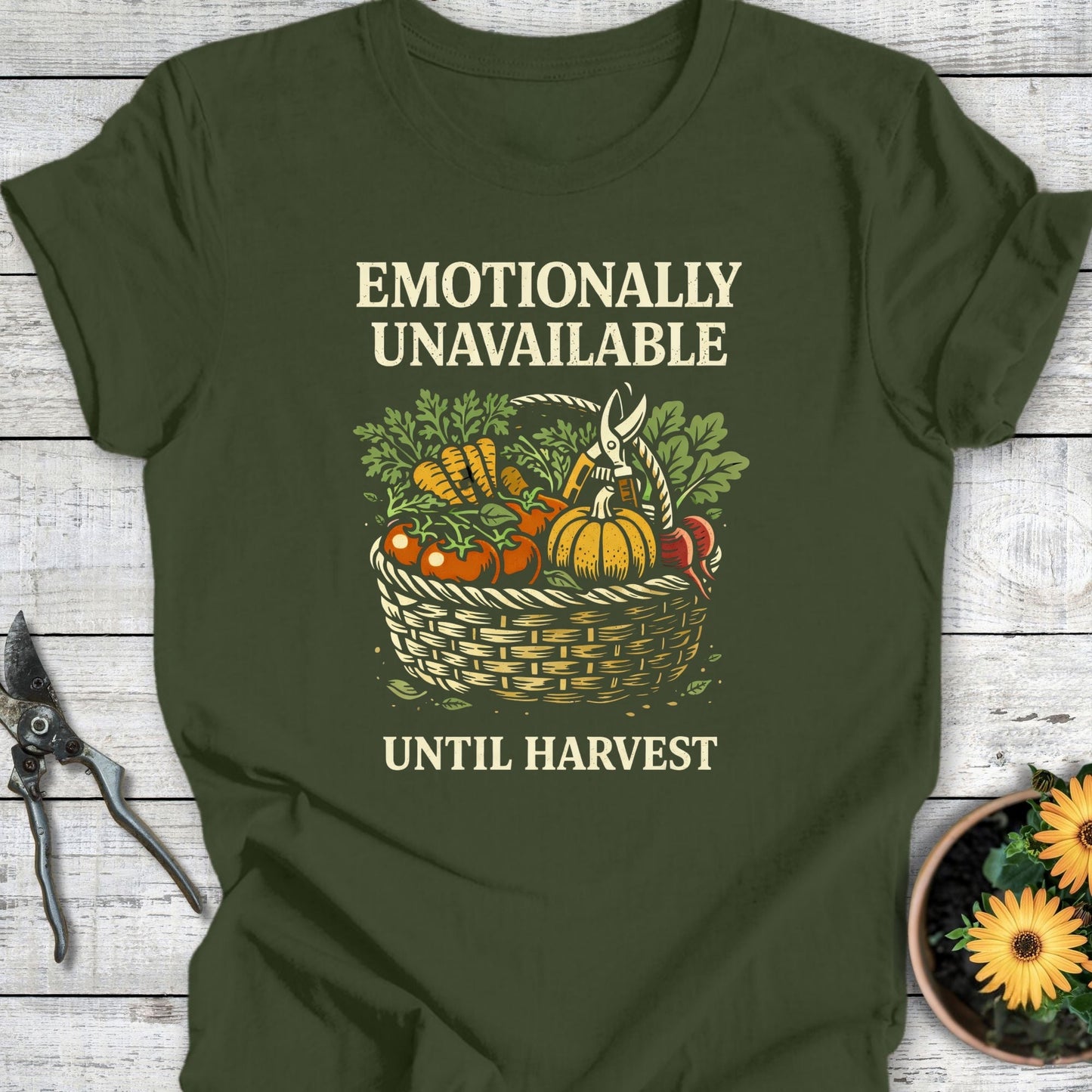 Printify T-Shirt Military Green / S Emotionally Unavilable II T-Shirt
