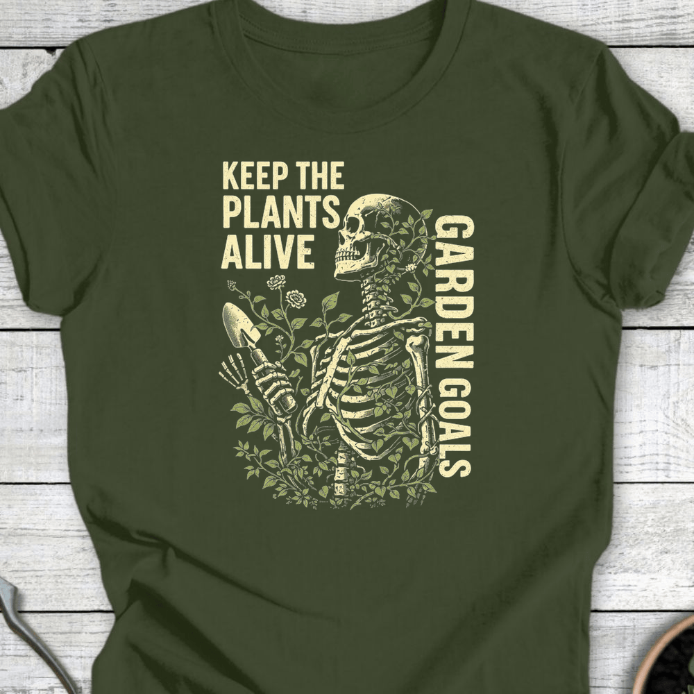 Printify T-Shirt Military Green / S Garden Goals T-Shirt