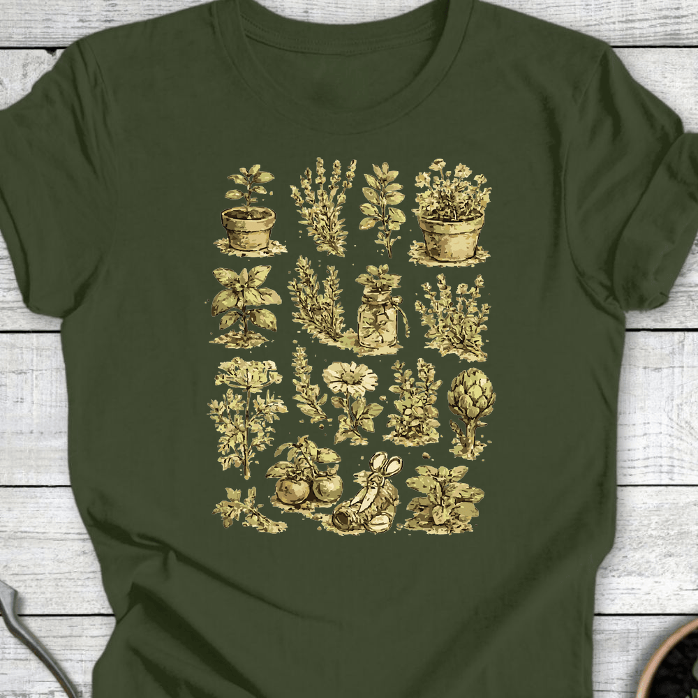 Printify T-Shirt Military Green / S Garden Specimen T-Shirt