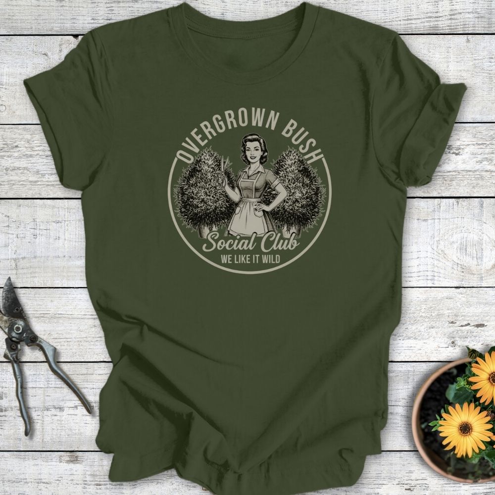 Printify T-Shirt Military Green / S Overgrown Bush Social Club