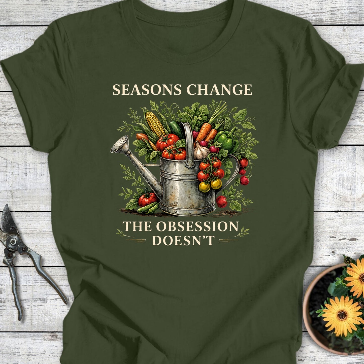 Printify T-Shirt Military Green / S Seasons Change T-Shirt