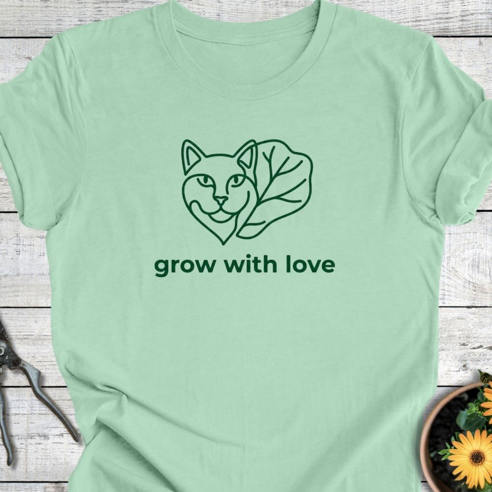 Printify T-Shirt Mint / S Cat Love T-Shirt