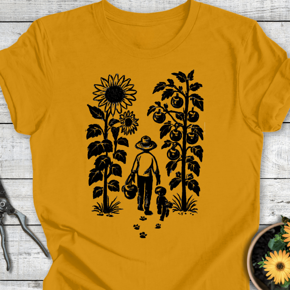 Printify T-Shirt Mustard / S Into the Garden...