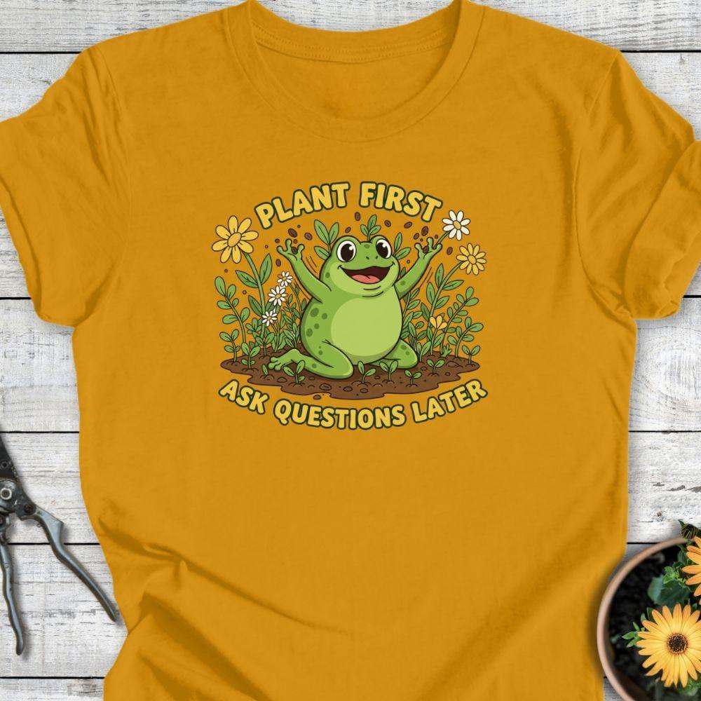 Printify T-Shirt Mustard / S Plant First