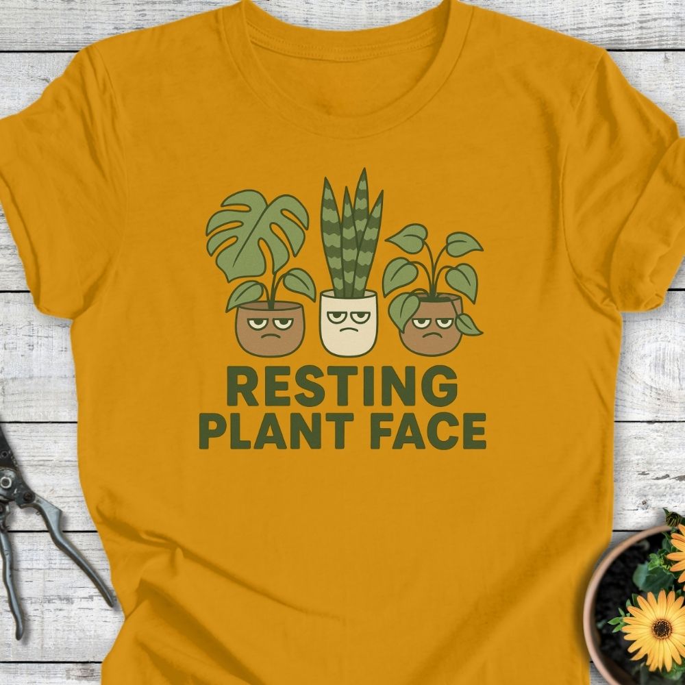 Printify T-Shirt Mustard / S Resting Plant Face