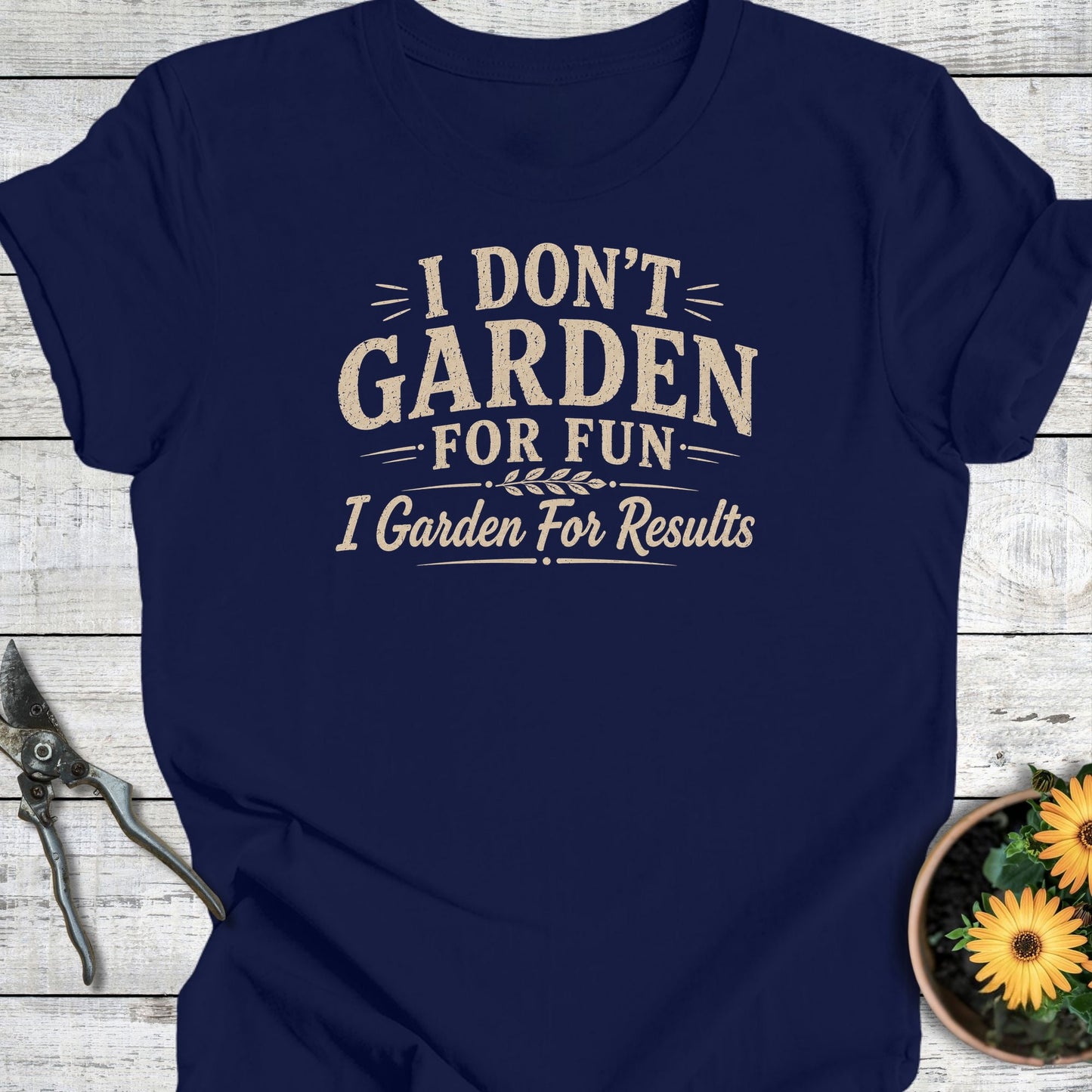 Printify T-Shirt Navy / S Garden For Results T-Shirt
