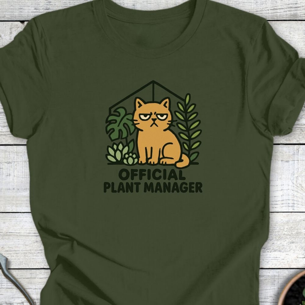 Printify T-Shirt Official Plant Manager (Cat)
