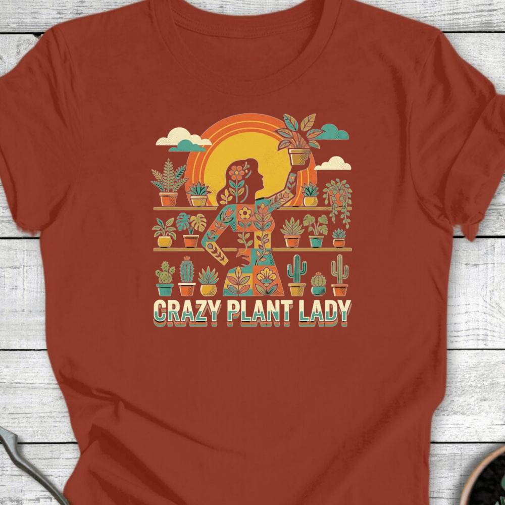 Printify T-Shirt Rust / S Crazy Plant Lady T-Shirt