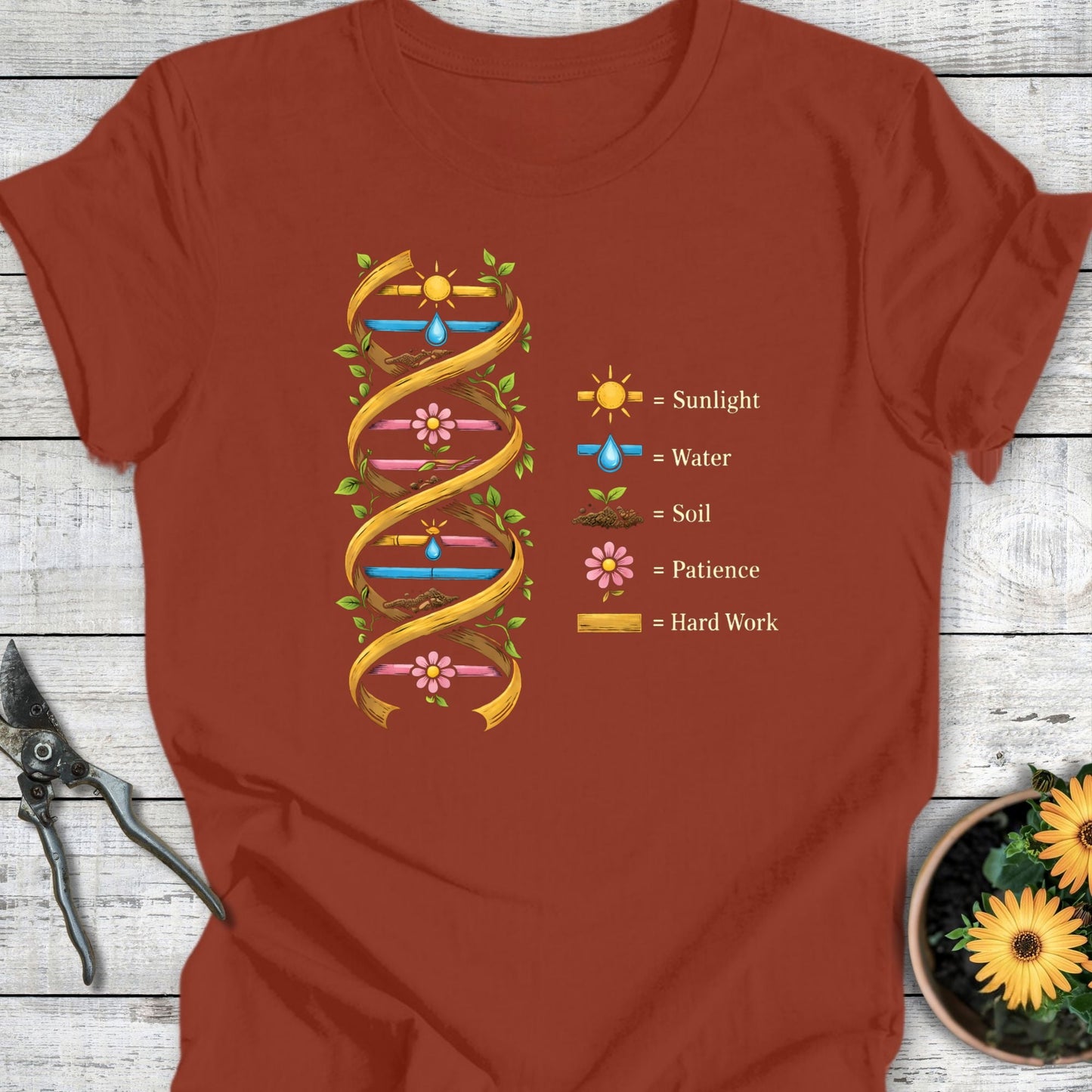 Printify T-Shirt Rust / S Gardening DNA T-Shirt