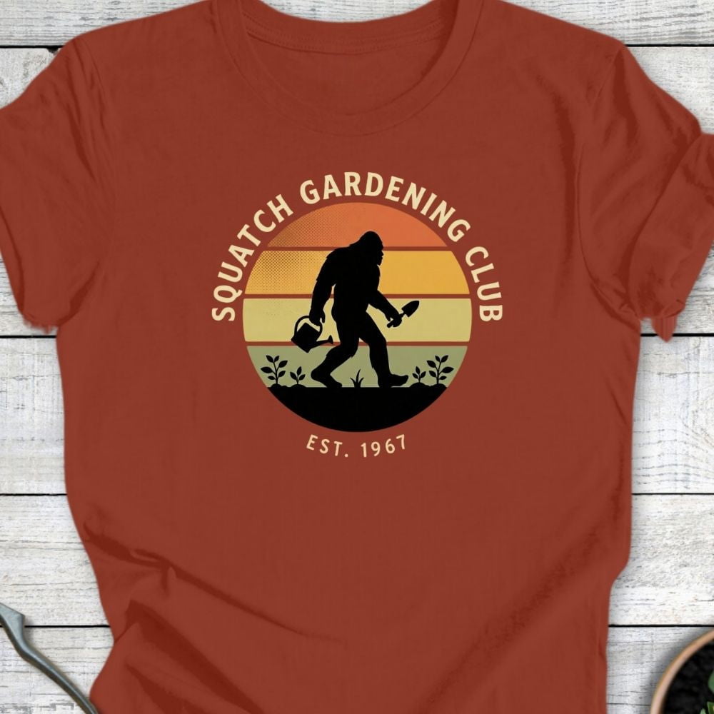 Printify T-Shirt Rust / S Squatch Gardening Club II T-Shirt