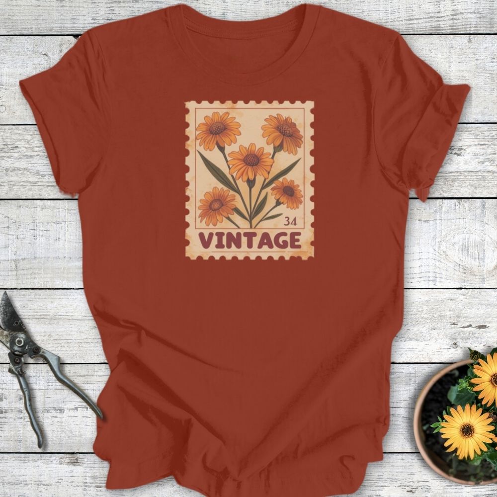 Printify T-Shirt Rust / S Vintage Wildflower