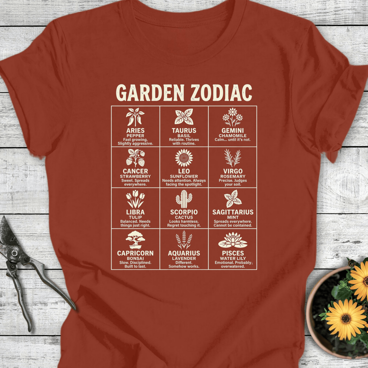 Printify T-Shirt Rust / S Zodiac T-Shirt