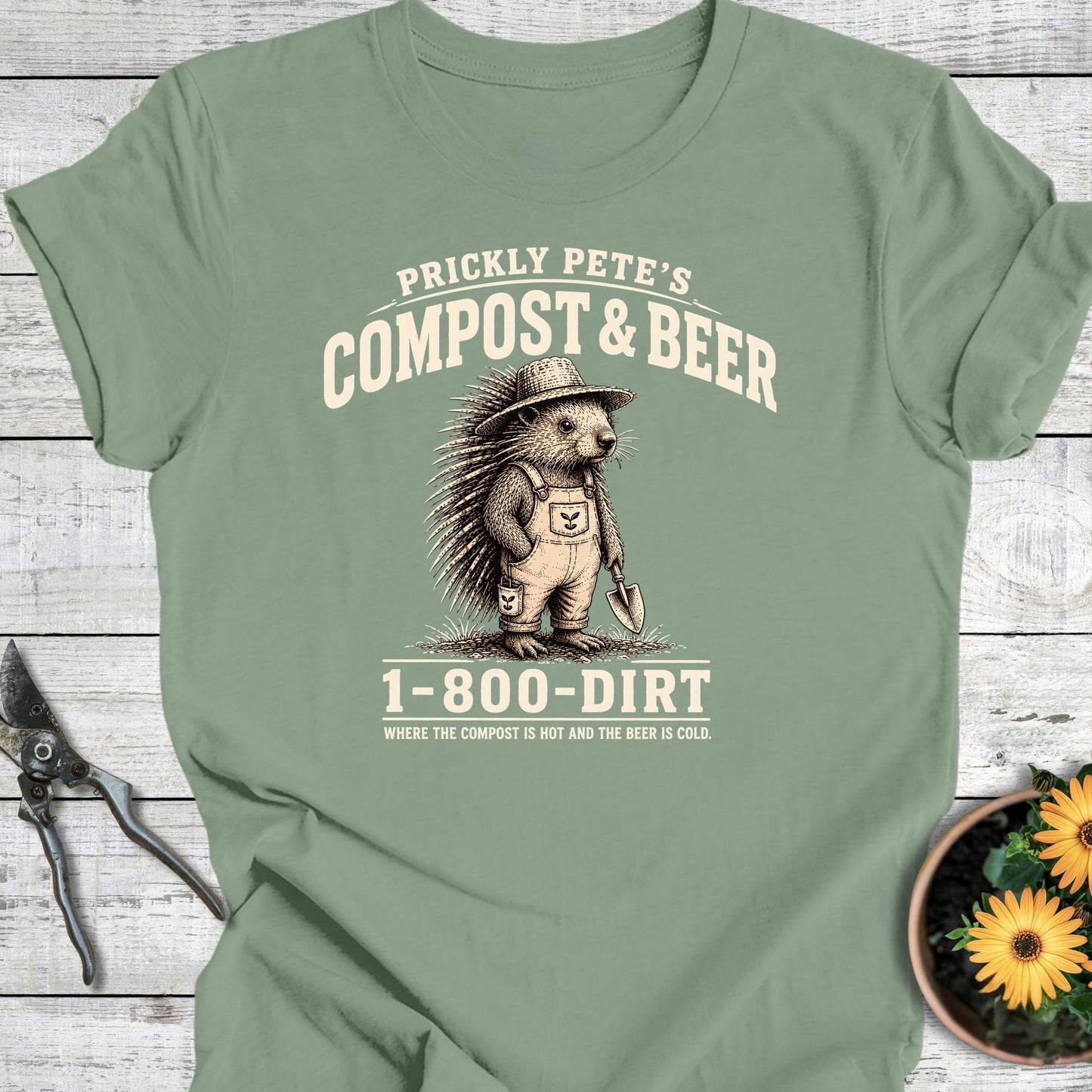 Printify T-Shirt Sage / S Compost & Beer T-Shirt