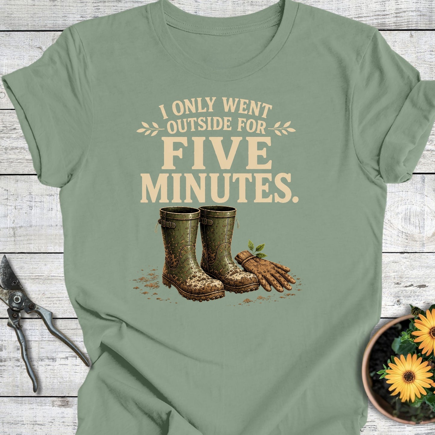 Printify T-Shirt Sage / S Five Minutes T-Shirt