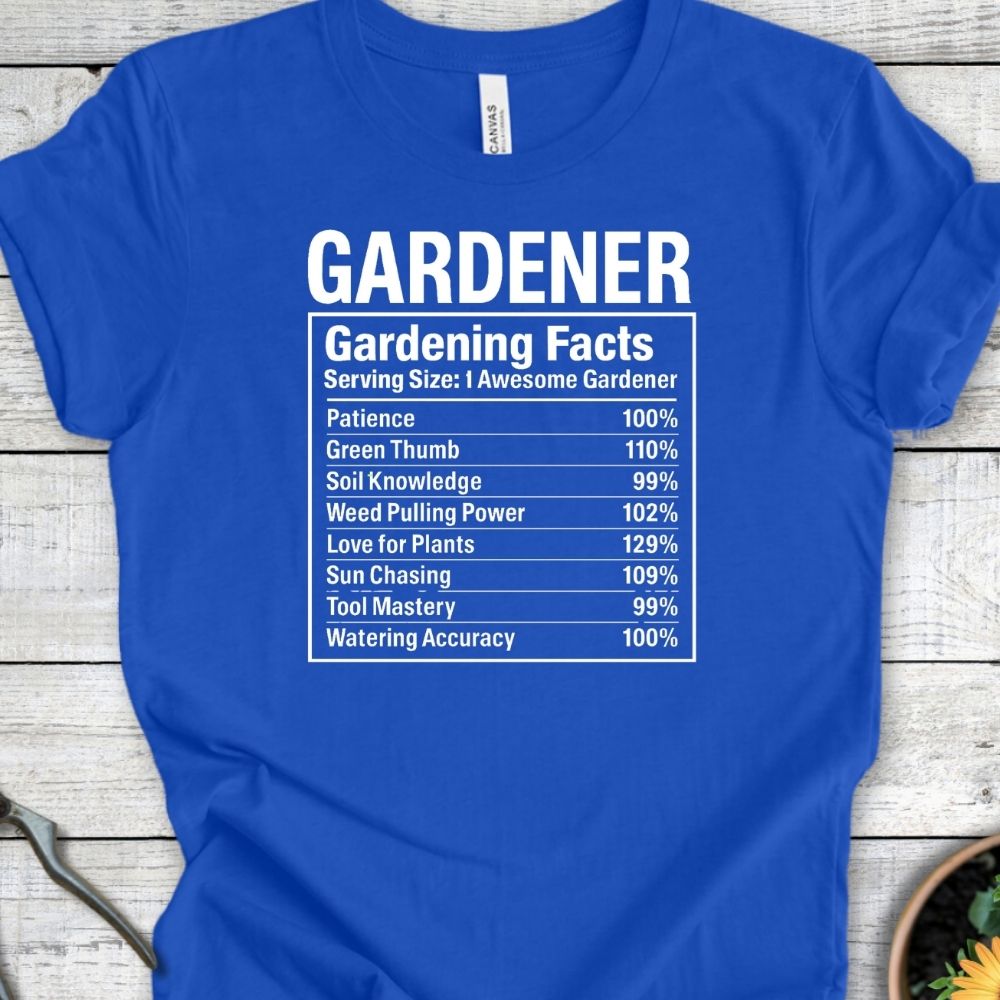 Printify T-Shirt True Royal / S Gardening Facts