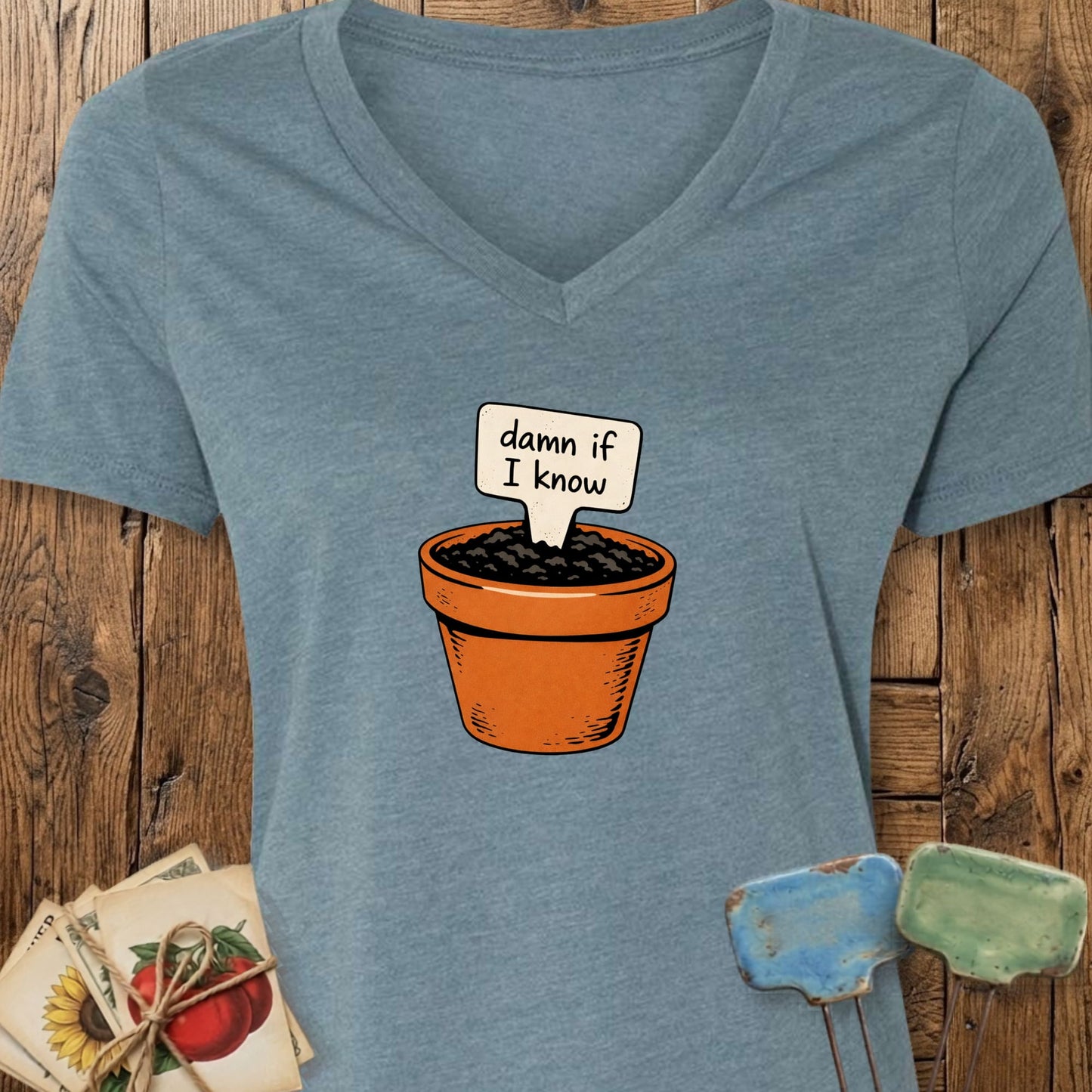 Printify V-Neck Heather Slate / S Damn If I Know V-Neck