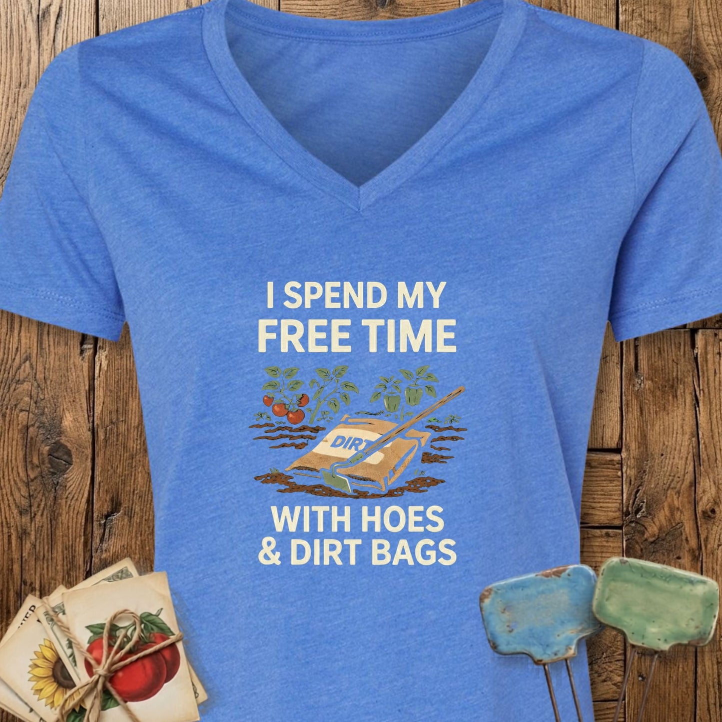 Printify V-Neck Heather True Royal / S Hoes & Dirt Bags V-Neck