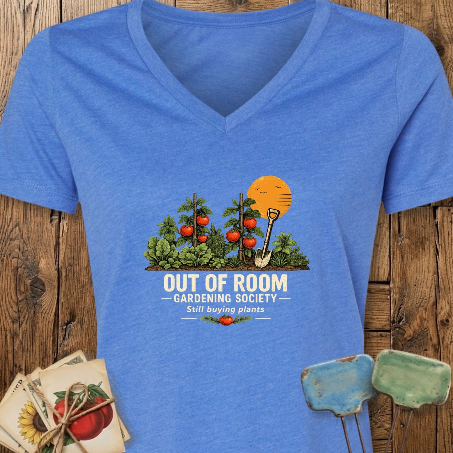 Printify V-Neck Heather True Royal / S Out of Room V-Neck