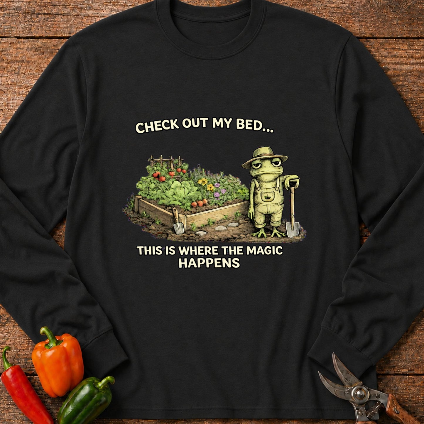 Printify Long Sleeve Black / S Check Out My Bed Long Sleeve