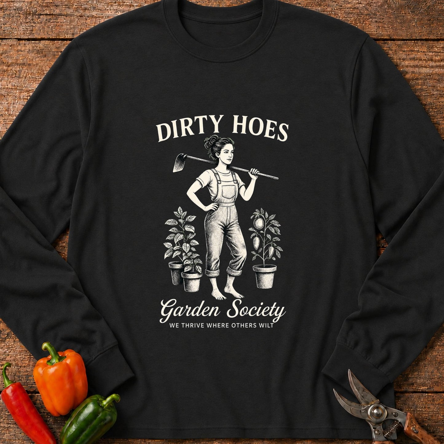 Printify Long Sleeve Black / S Dirty Hoes Long Sleeve