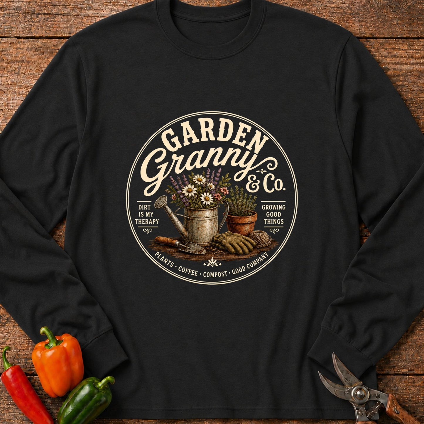Printify Long Sleeve Black / S Garden Granny Long Sleeve