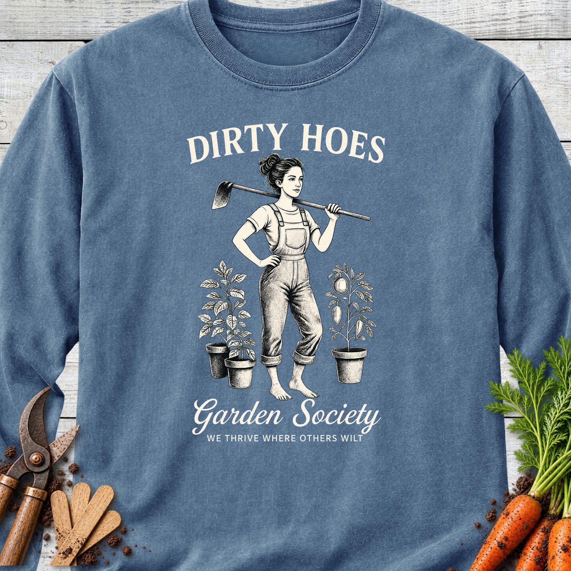 Printify Long Sleeve Blue Jean / S Dirty Hoes Long Sleeve