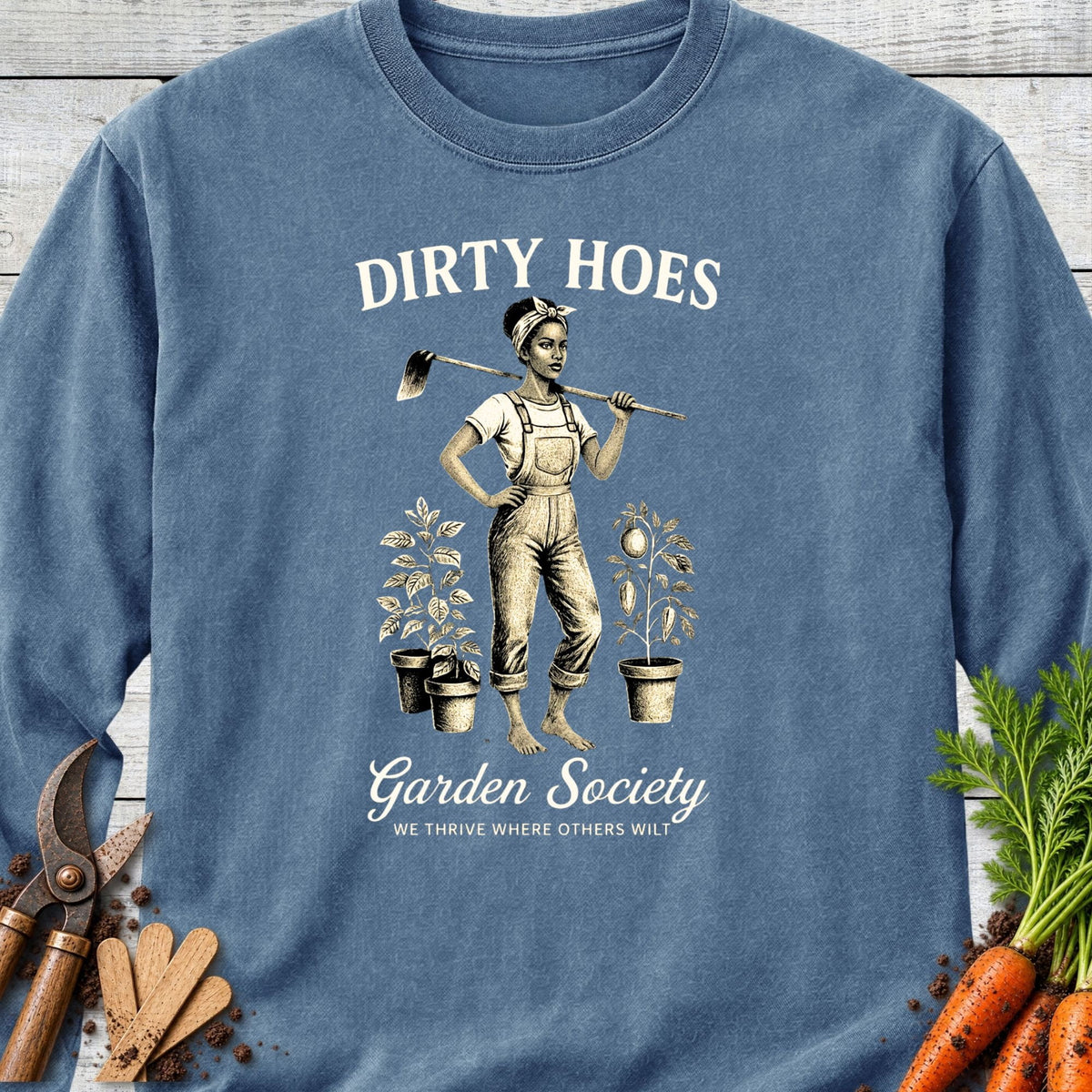 Printify Long Sleeve Blue Jean / S Dirty Hoes Melanin Edition Long Sleeve