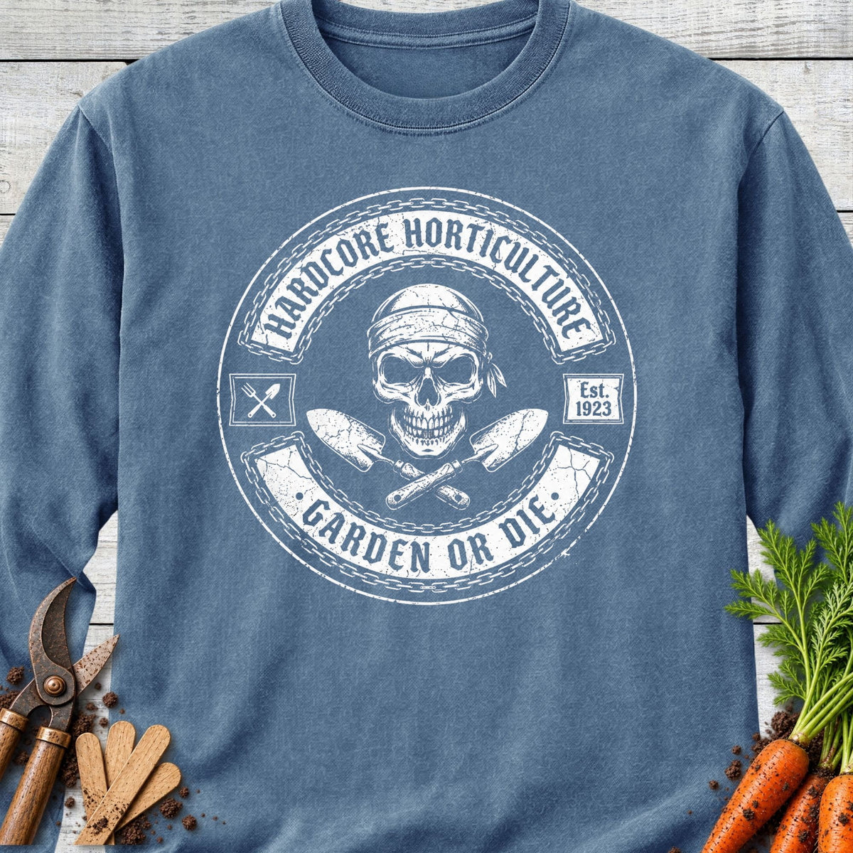 Printify Long Sleeve Blue Jean / S Hardcore Garden Long Sleeve