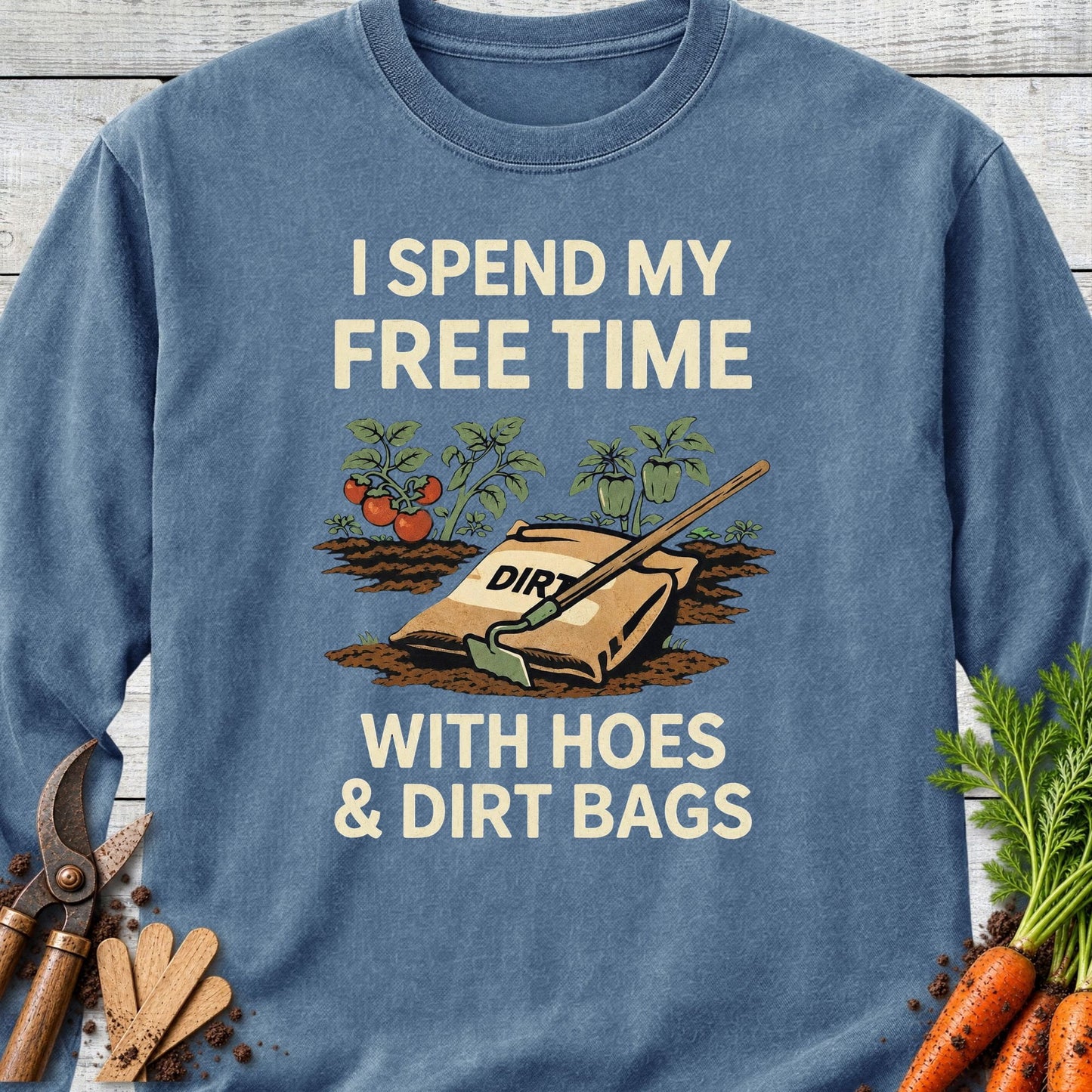 Printify Long Sleeve Blue Jean / S Hoes & Dirt Bags III Long Sleeve