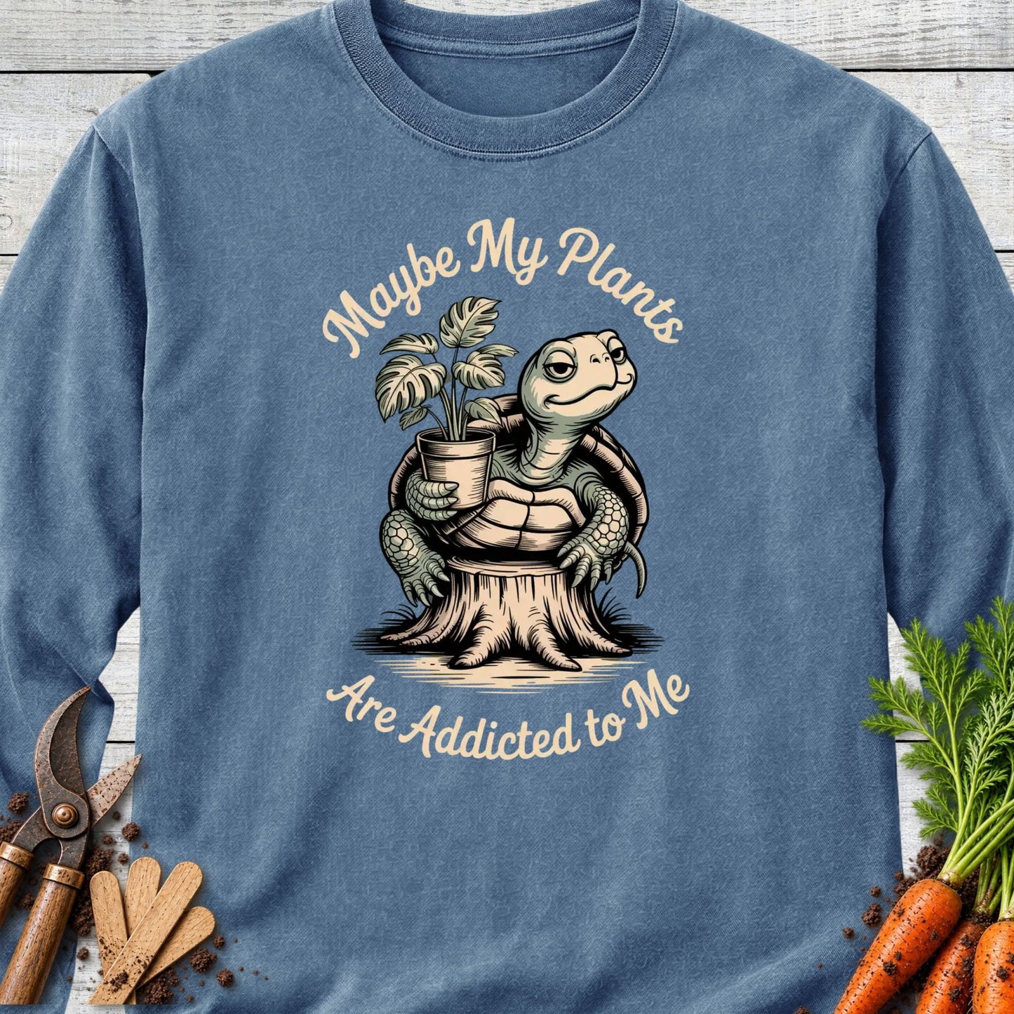 Printify Long Sleeve Blue Jean / S Maybe My Plant Long Sleeve