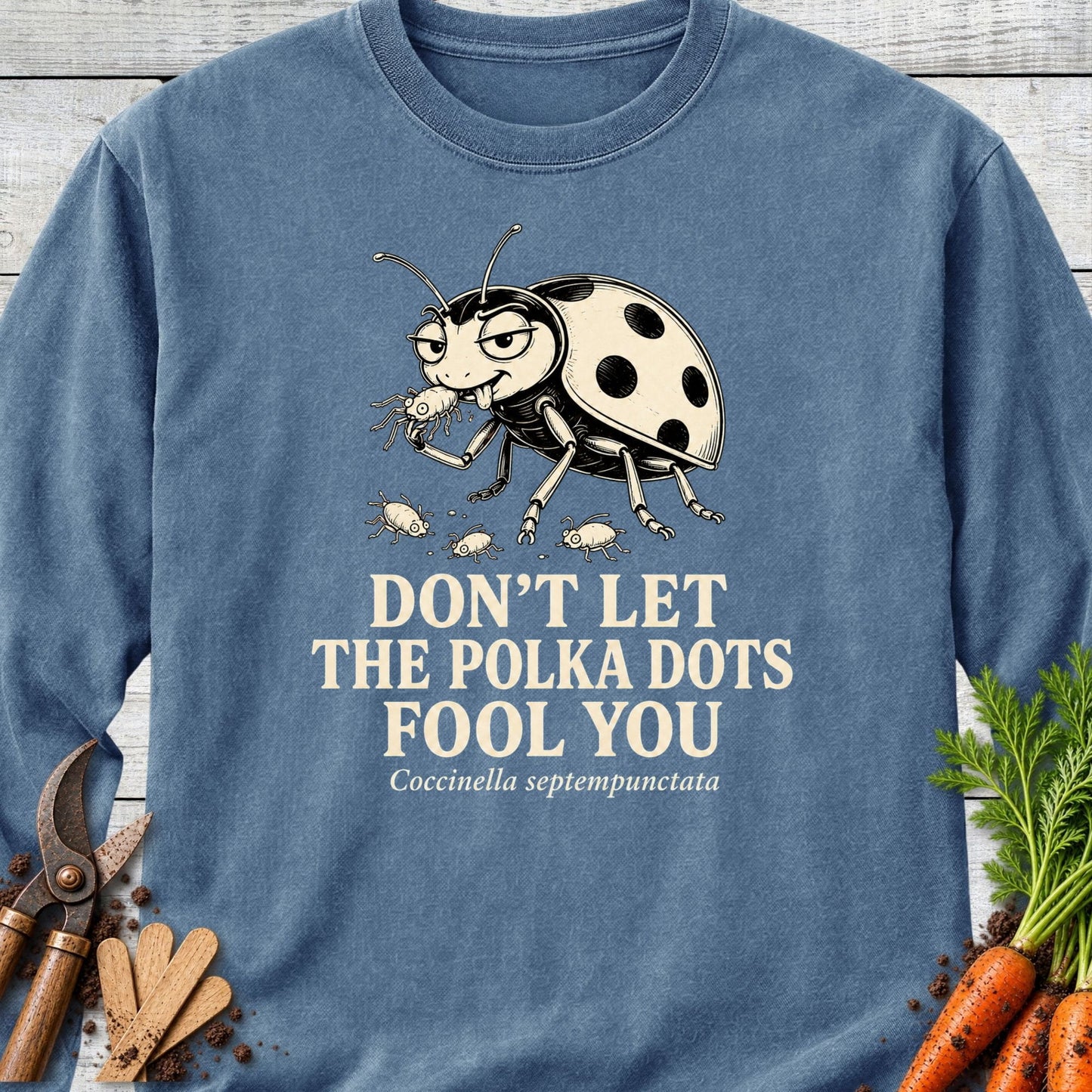 Printify Long Sleeve Blue Jean / S Polka Dots Long Sleeve