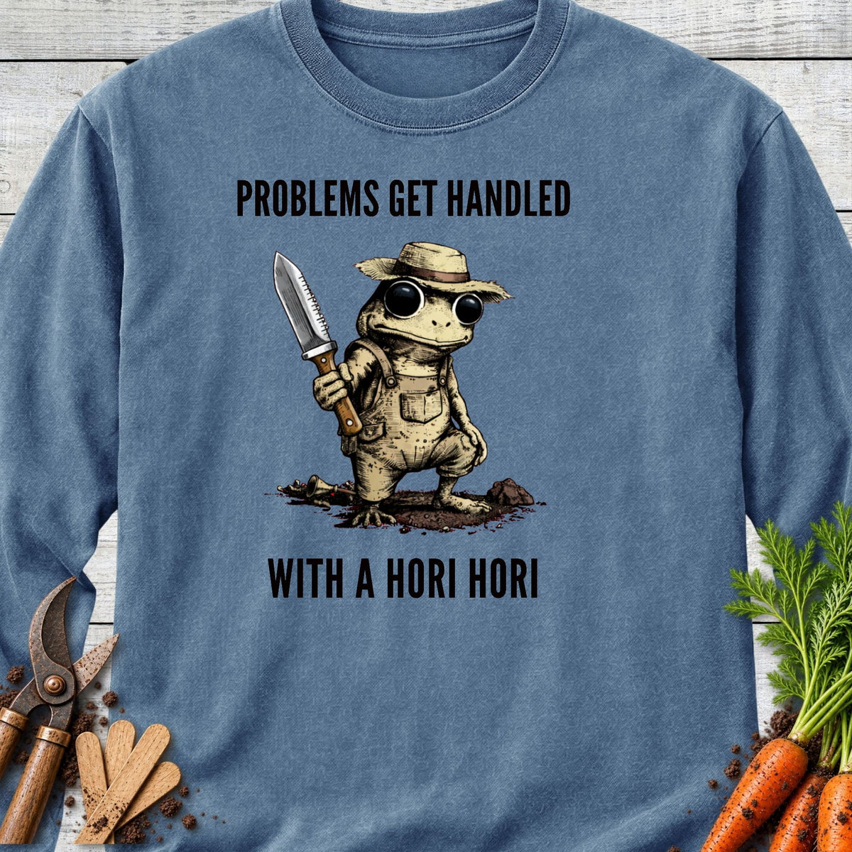 Printify Long Sleeve Blue Jean / S Problems Get Handled Long Sleeve