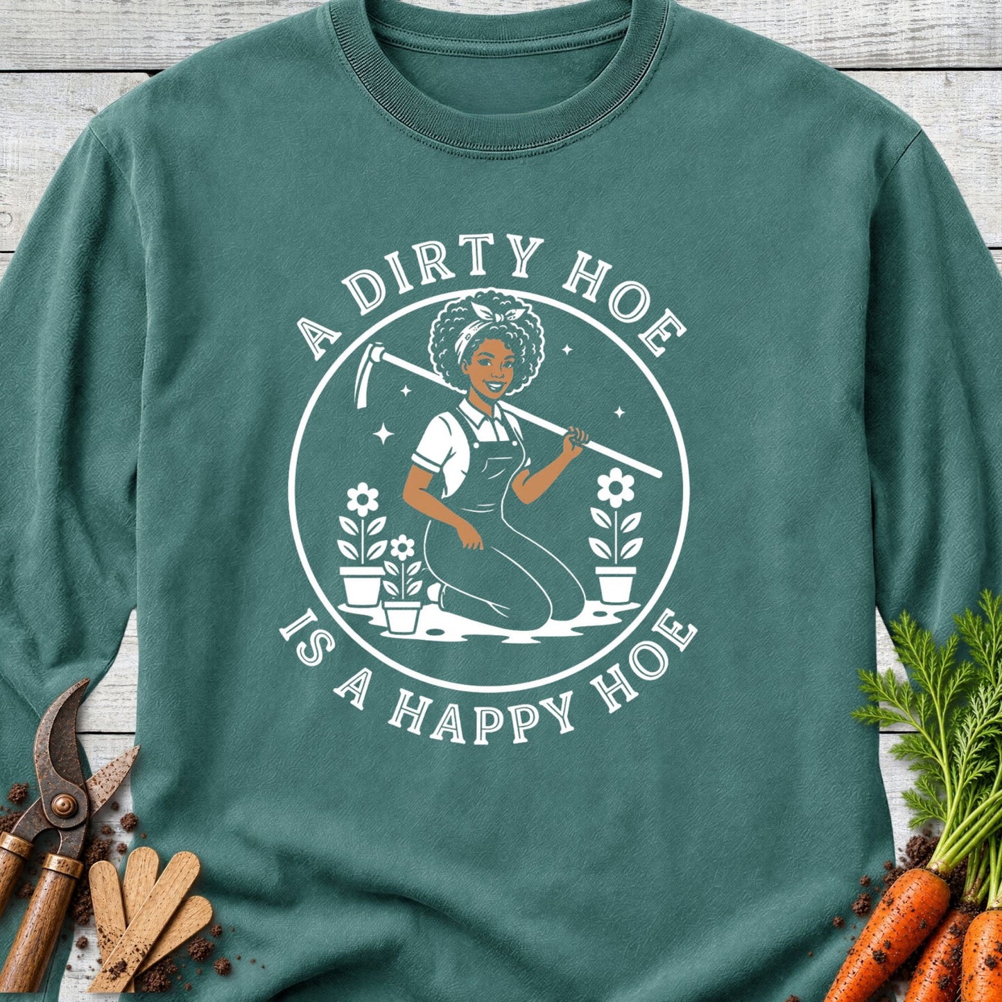 Printify Long Sleeve Blue Spruce / S Happy Hoe Melanin Edition Long Sleeve