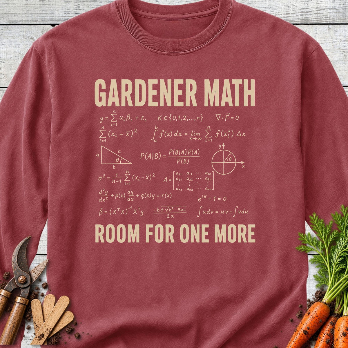 Printify Long Sleeve Brick / S Gardener Math Long Sleeve